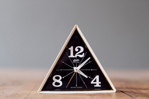 Rare Vintage Linden Black Forest Geometric Alarm Clock Made in West Germany