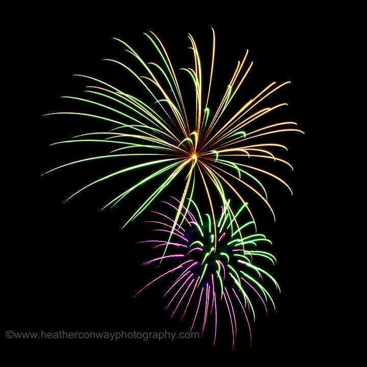 July 4th Rainbow Fireworks American Independence Day, Neon Fireworks signed 8x8 print - Fine Art photography - Wall Decor