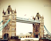 Vintage, Tower Bridge, London, signed 8x10 or 8x12 print - Fine Art Photography Wall Decor Travel Photography