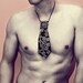 EXTRAVAGANT Men's Necktie - Necklace handmade of black cow leather