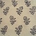 Beige Base With Black Motifs Block Print Cotton Fat Quarter India