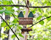 Moose & Pine Trees Wall Hanging, Motivational Rustic Wall Art, Wood Sign