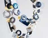 beaded mother of pearl necklace double stranded joyful sparkle - NECKLACE FAHIMA - handmade with love