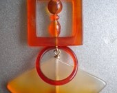 orange agate pendant  gorgeous sparkling  - PENDANT SOLEDAD - handmade with love