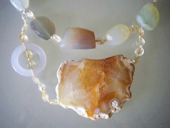 beaded statement choker quartz precious pastel colored double stranded royal stunning  - NECKLACE GRACE - handmade with love