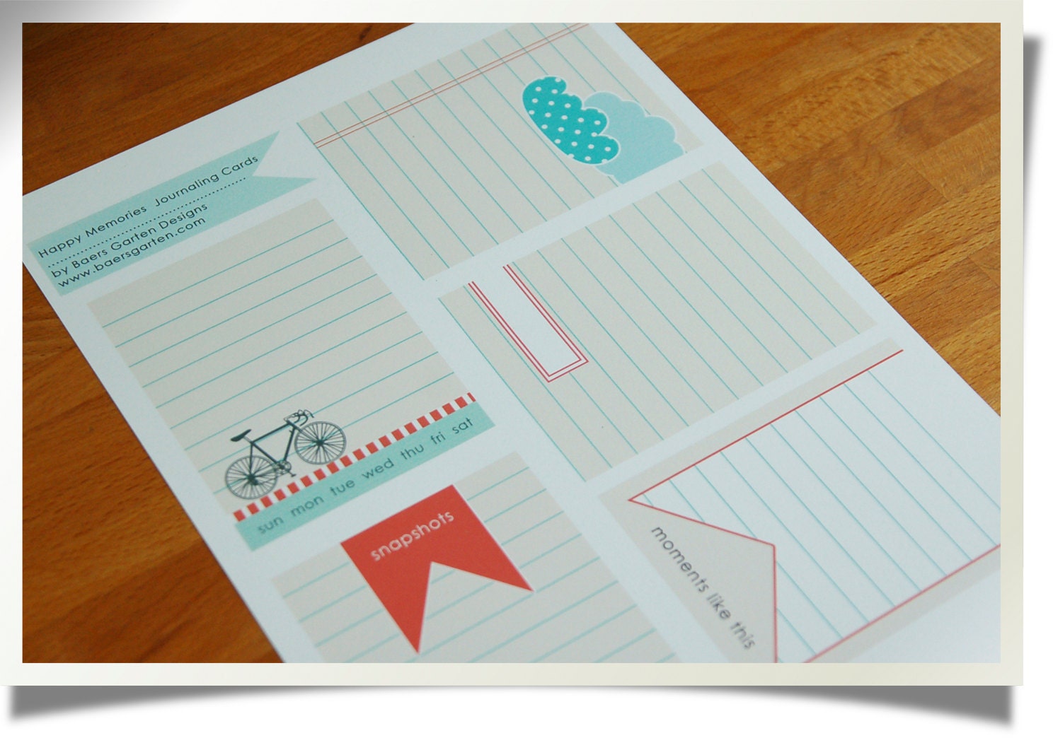 INSTANT DOWNLOAD - Printable Journaling Cards Happy Memories - Project Life - Scrapbooking