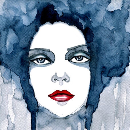 Watercolor "Bluebell" portrait - limited edition print