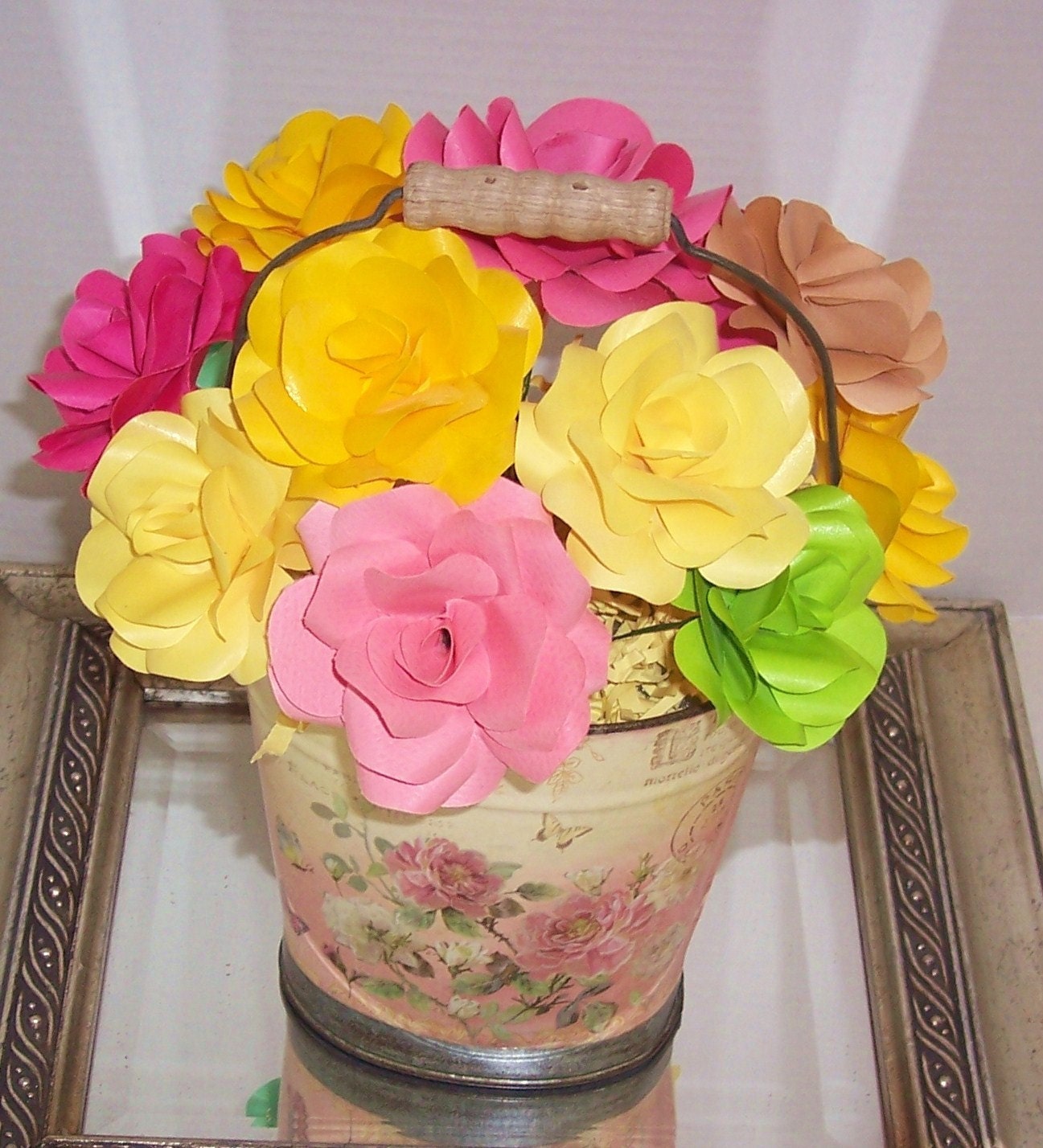 Paper flower bouquet, paper roses, paper anniversary, birthday gift