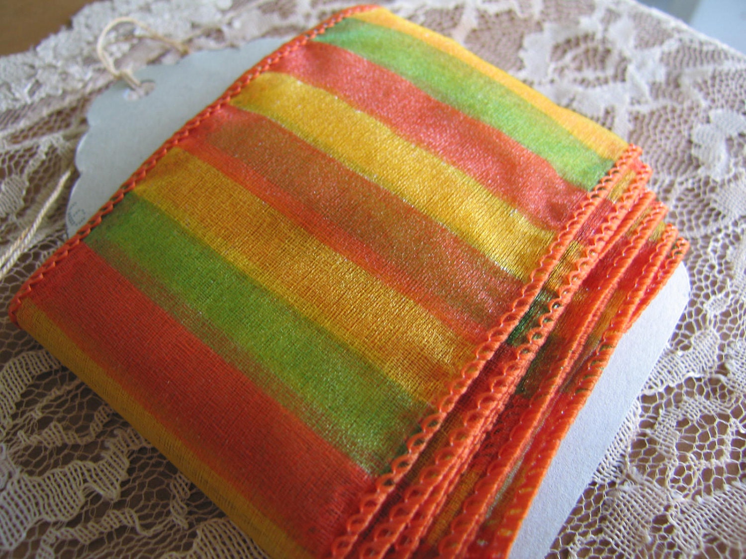 3 Yards of  Wired Edge Ribbon - Sheer Fall Colors - Crafting Supply