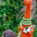 Orange dragon and his baby - crocheted and felted fairy creatures - One of a kind - Made to order