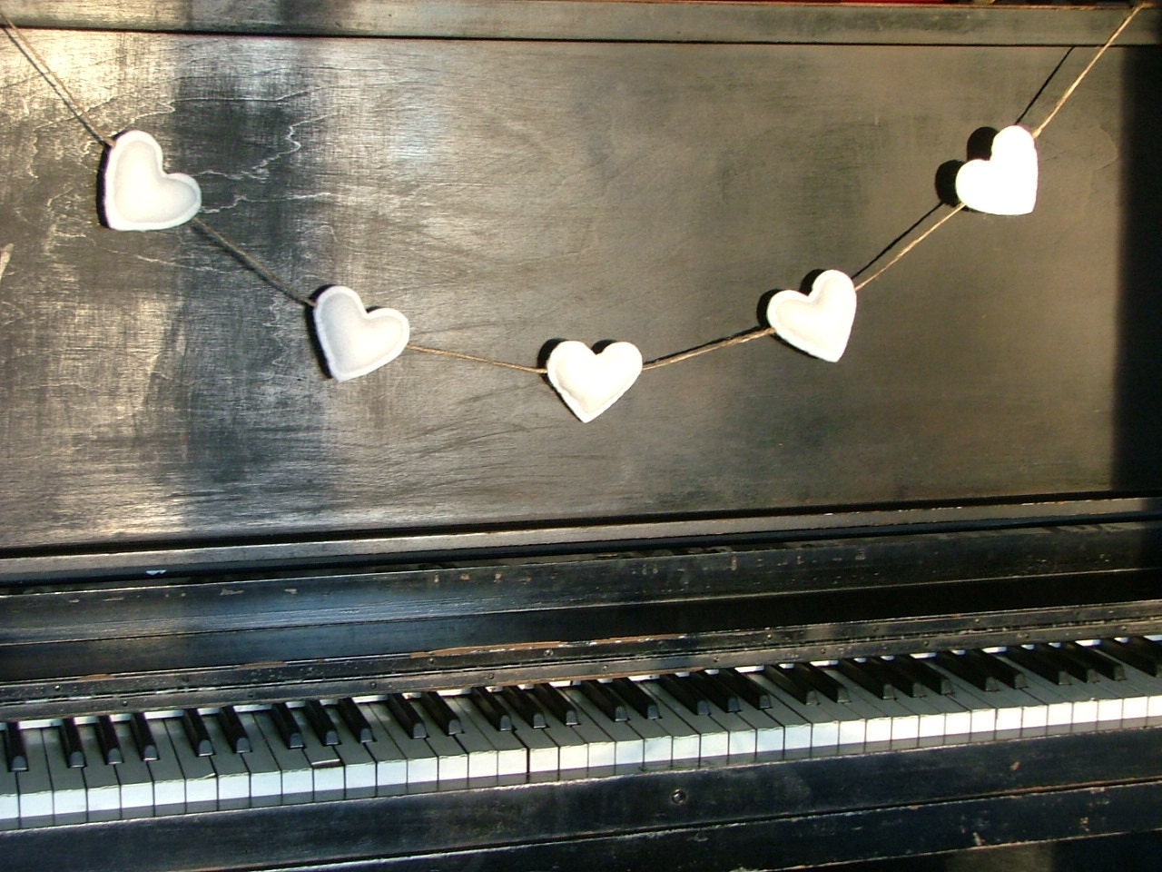 My Lovely All White Heart Garland