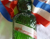 Retro Cocktail Carafe Get 27 in Green Glass with Waves French Vintage Water Jug Bottle