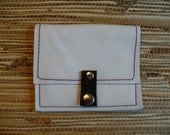 No. P16   Recycled white leather, wallet, coin purse, clutch