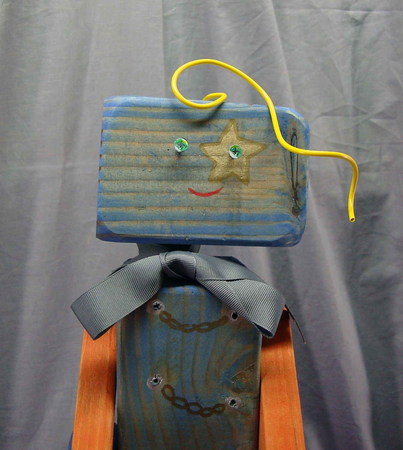 Upcycled MonsterWoood Bot - Nick J. Bazzar - Dazzling in Faded Denim and Gallant Grey