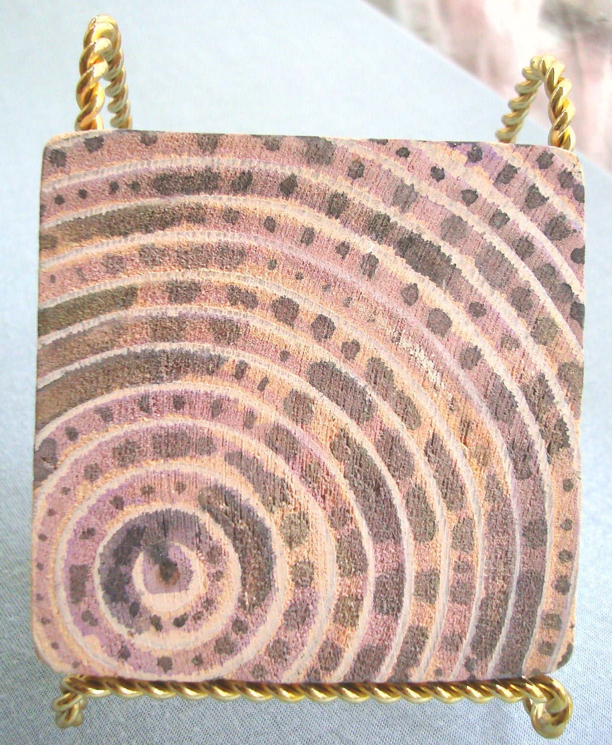 Upcycled Painted Coasters - A Pack Of Five - Shrimp and Sand