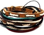 Leather Bracelet Wristband cuff bracelet friendship bracelets Mens Womens d28
