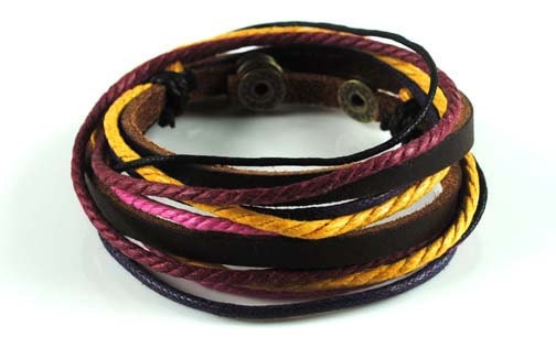 Leather Bracelet Wristband Mens Womens d5
