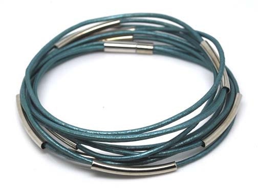 Leather bracelets 9 circles Womens m2