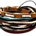 Leather Bracelet Wristband cuff bracelet friendship bracelets Mens Womens d28