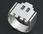 Sterling Silver Pac Man Ring