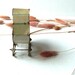 Antique french doll baby cradle .  Tin Baby Carriage .Toy .1900s