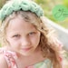THE SAIGE-Vintage Green Shabby Chic Inspired Rosette Headband- Birthday-Recital-Wedding-Quinceanero-Photo Shoot