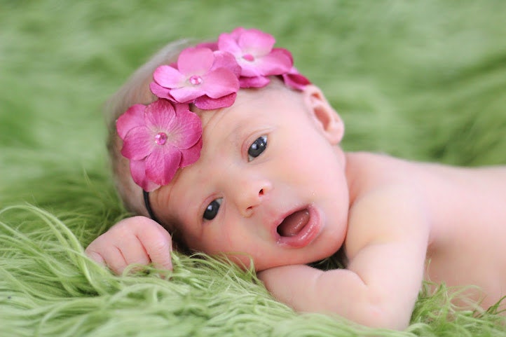 Gorgeous Newborn Baby Girl Flower Headband- Photography Props- Newborn Headband-Wedding- Birthday-Naming Ceremony-flower girl