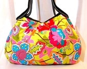 Floral Bag Purse Handbag Hobo Bag Cotton Designed Fabric  Green Pink Blue Red Medium Bag In Stock