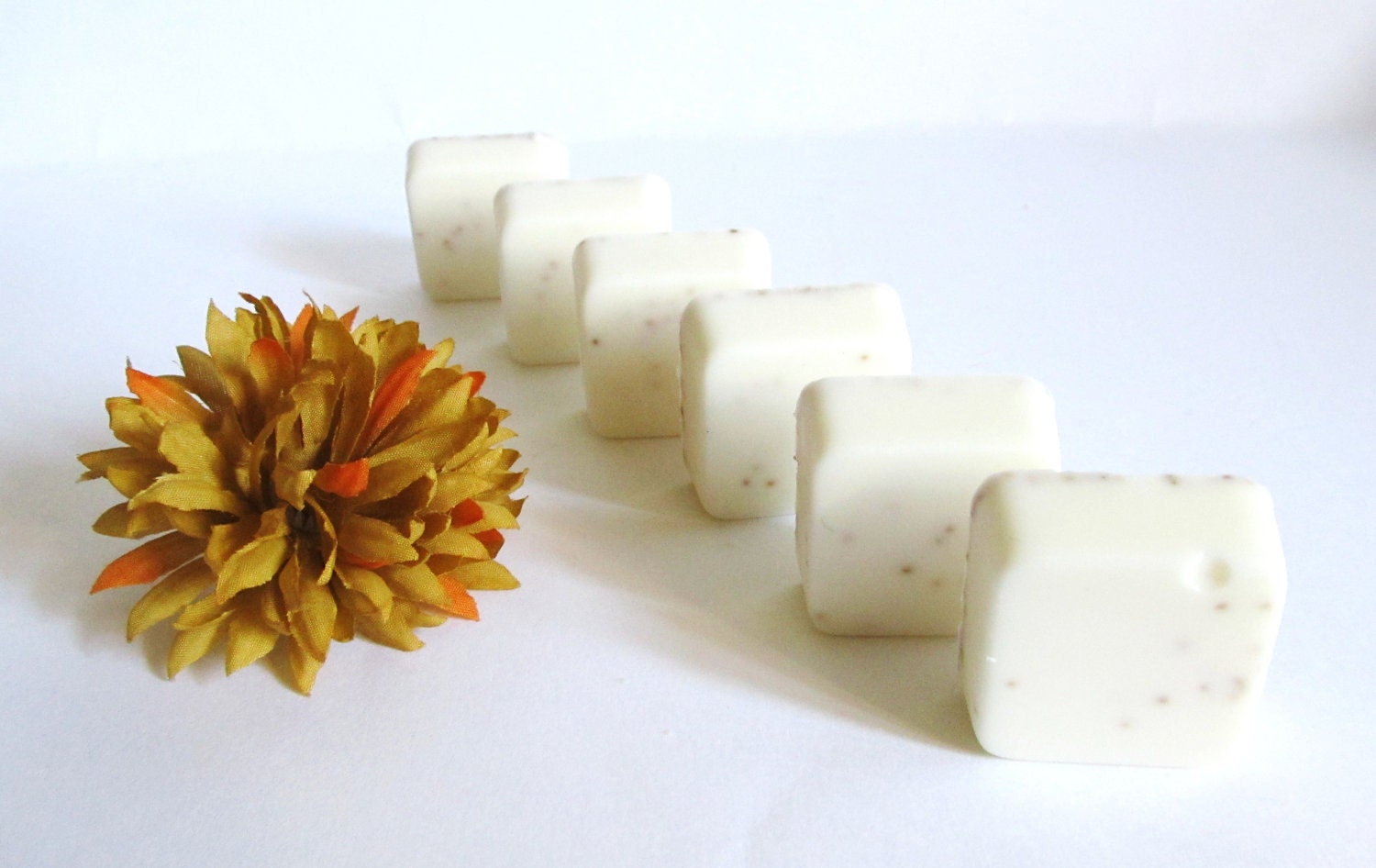 Jasmine Blossoms Mini Guest Soap Set of 6: Handmade, Goats Milk Soap, Sampler, exfoliating soap