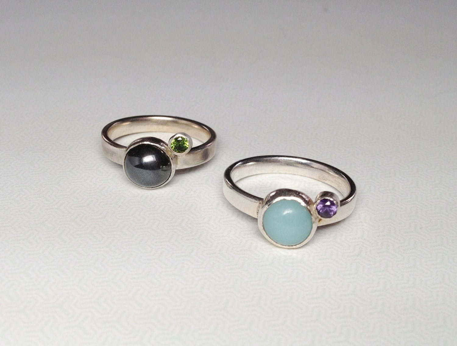 Orbit - Silver and Stone Ring - Customizable