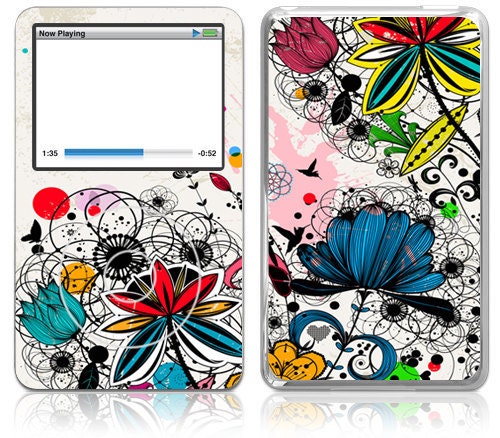 Apple iPod Classic Decal Skin Cover - Wild Flowers