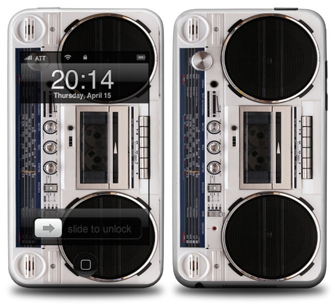 Apple iPod Touch 2G 3G Decal Skin Cover - Boombox GLOSSY MATTE LEATHER option