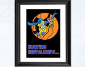 Winnie the pooh / Batman art print "Hunting heffalumps"
