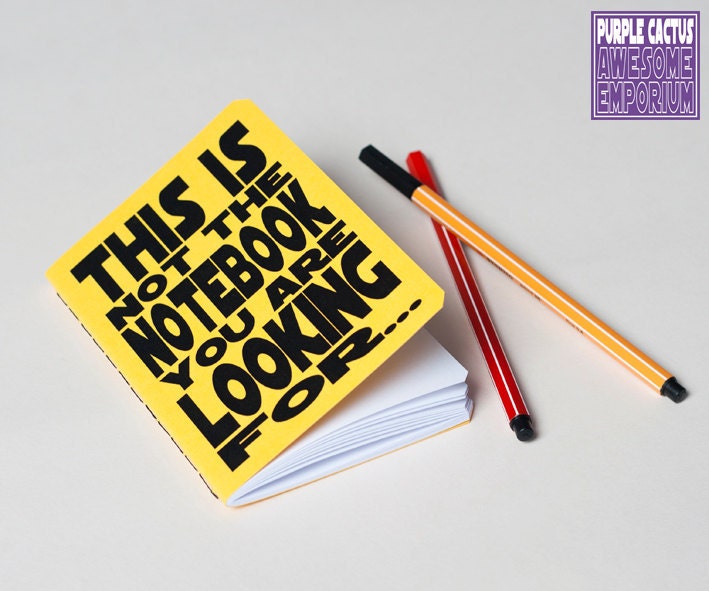 Star Wars notebook yellow - Not the notebook you are looking for - Typography Journal