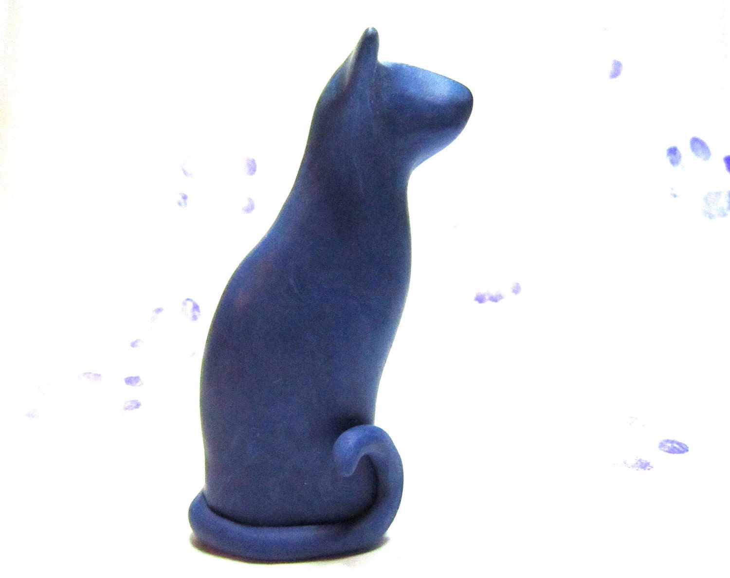 Meezer little siamese oriental blue cat sculpture decoration hand made OOAK
