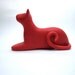 Little red lounging cat sculpture decoration hand made OOAK