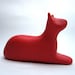 Little red lounging cat sculpture decoration hand made OOAK