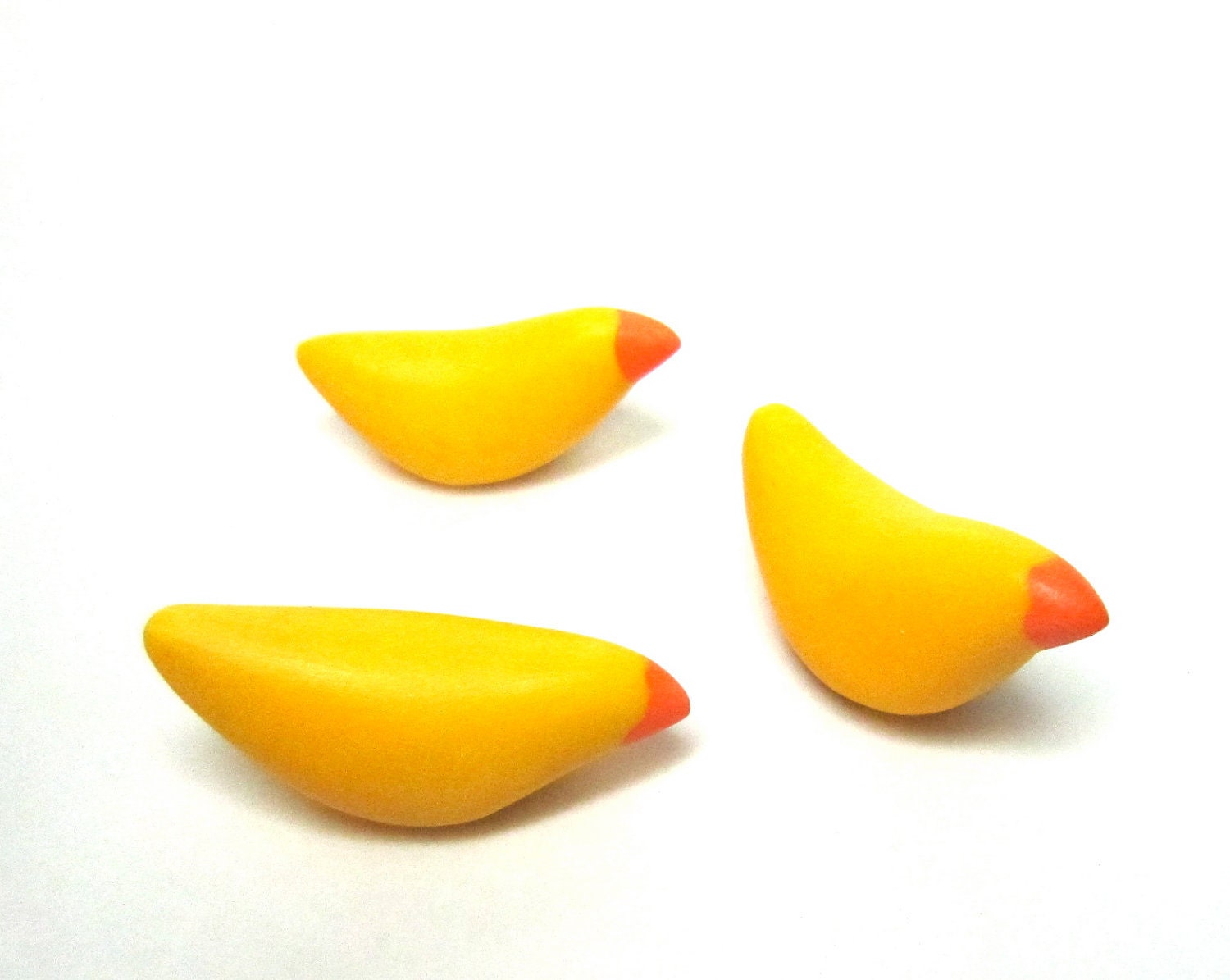 Trio of little chicks birds sculpture decoration Easter