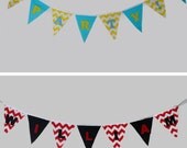 ON SALE - Personalized Flag Banner/Bunting - You choose flags patterns, colors, and letters