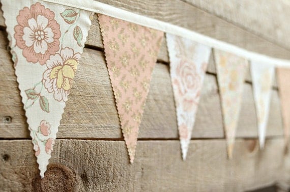 Sunshine Bouquet - Vintage Bunting Banner with 12 Flags