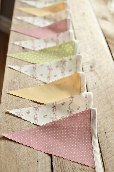 Tea Party - Vintage Bunting Banner with 12 Flags