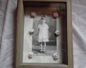 Handmade Victorian Style Hand Enchanced Circa 1900 Era Picture of a child Shadow Box