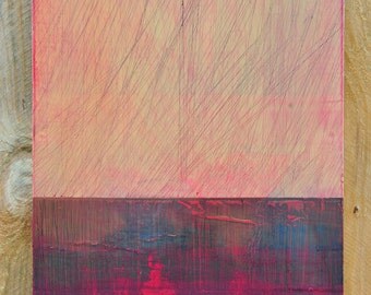 ORIGINAL Abstract Contemporary Painting Textured Portrait by RACEPONY 12"x18" - Love Joy 1