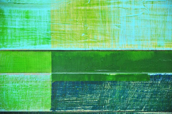 ORIGINAL Abstract Contemporary Painting Textured Portrait by RACEPONY 18"x21" - Blue Sky