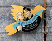 Custom Vintage Wedding Save the Date Bird Magnets