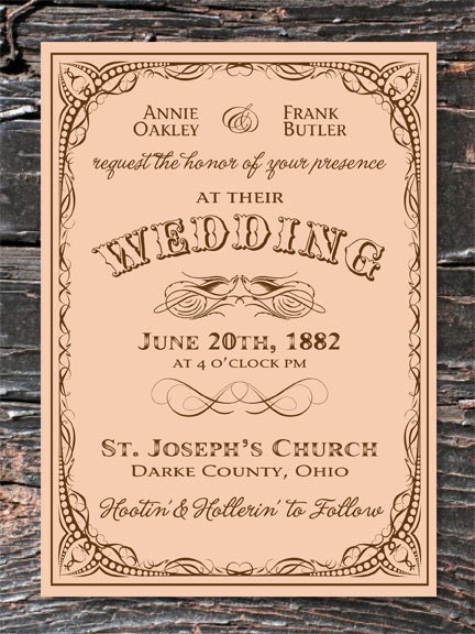 Custom DIGITAL Vintage Wedding Invitation: Wild West Suite