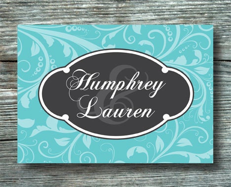 Custom Vintage Wedding Invitation: Something Blue