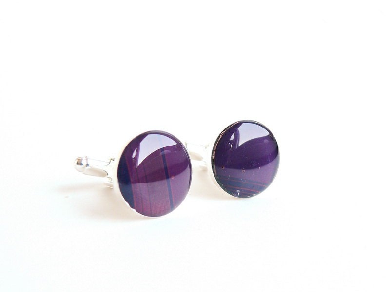 SALE Circuit board Cuff links Geekery purple - gift for him cp795 ready to ship