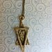 Brass Triangles Necklace, Geometric Triangles Necklace