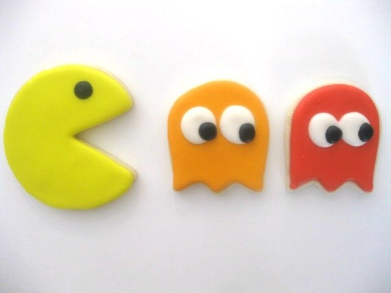 Pacman and Ghosts Sugar Cookies - 1 Dozen